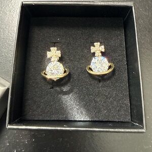 Elegant Gold and Silver Cross Earrings